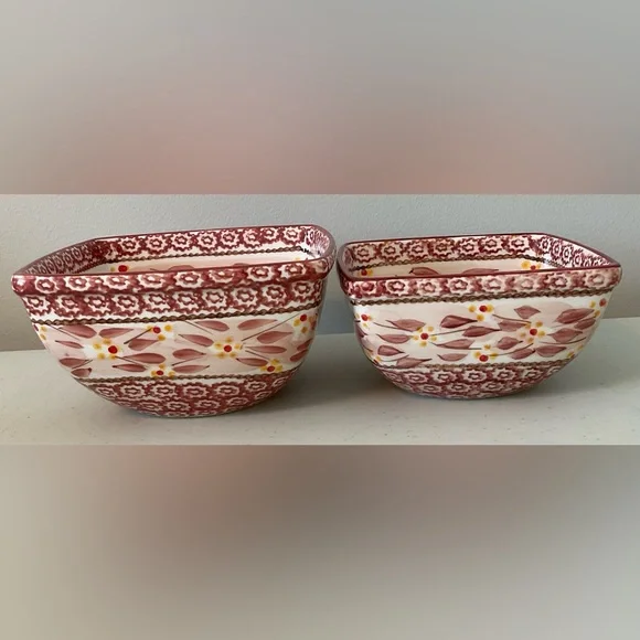 TWO Temp-Tations by Tara Old World Cranberry Red Serving Bowls - Picture 2 of 16